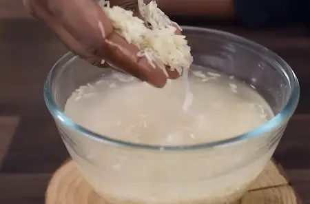 Step 2: cooking rice for Palak Paneer Pulao