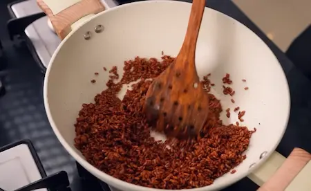 Cooking Jakhya Pulav