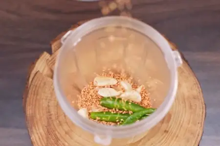 Step 1: preparing mustard paste for Cauliflower Mustard Kadhi Recipe