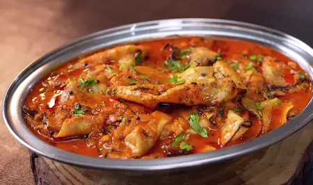 Step 8: garnishing and serving Papad ki Sabji Recipe with coriander