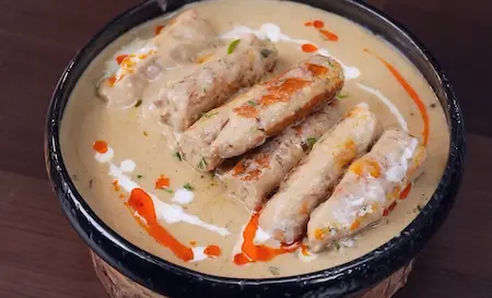 Step 8: Final Afghani Malai Chicken Seekh served hot with naan