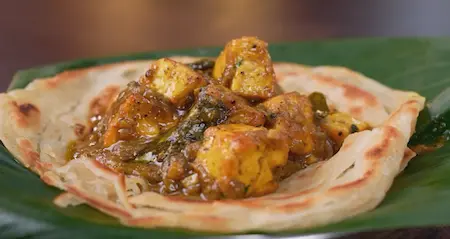 Final dish: Restaurant-style Paneer Pepper Fry served with crispy Malabari Paratha