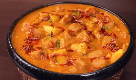 Step 9: Chana Soya Ki Sabji served hot with roti and rice — final plating