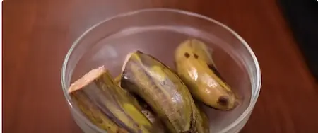 aw bananas cut and ready for pressure cooking.