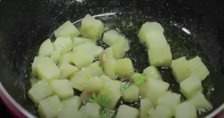 Golden brown crispy fried potatoes for Papad Katori Ki Chaat.