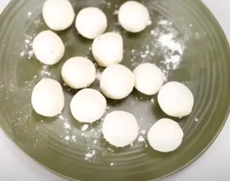 Smooth dough mixture of khoya and paneer ready for shaping Gulab Jamun.