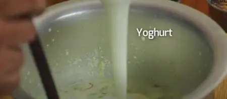 adding yoghurt