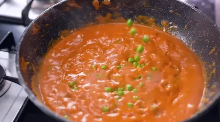 Step 7: cooking green peas in Dhaba Style Matar Paneer