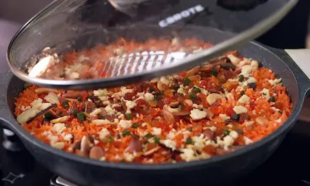 Step 6: dum cooking Meethe Chawal Recipe on low heat