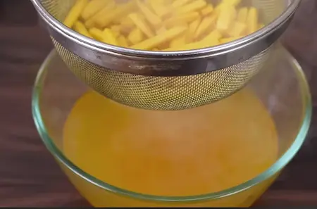 Step 2: making suran fries for Amti & Suran Kaap