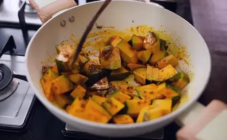 Step 2: cooking pumpkin for Pancham Style Puri Sabji