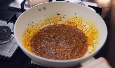 Step 1: preparing kaddu sabji tadka for Pancham Style Puri Sabji