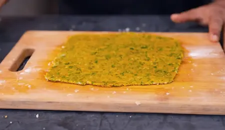 Shaping and folding the mathri dough