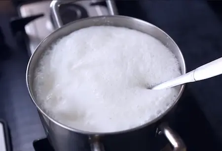 gentle boiling and cooling of milk for homemade dahi