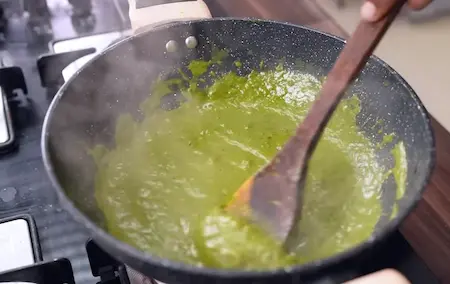 Step 2: preparing onion tomato masala base for Chana Masala