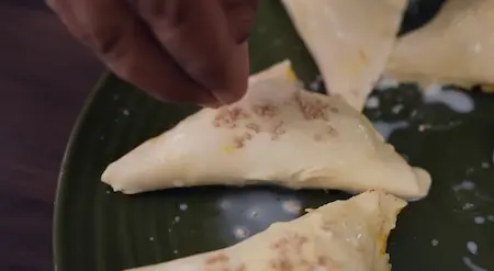 Step 6: shaping and stuffing patties for Canteen Style Paneer Puff