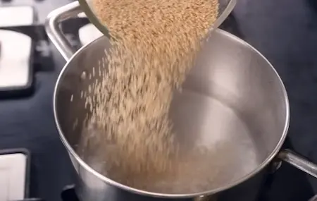 Blanching Jhangora for Kheer