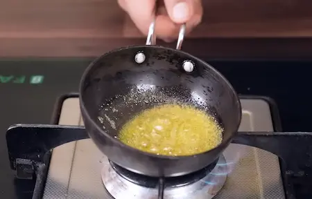 Step 10: preparing tempering for Amti & Suran Kaap