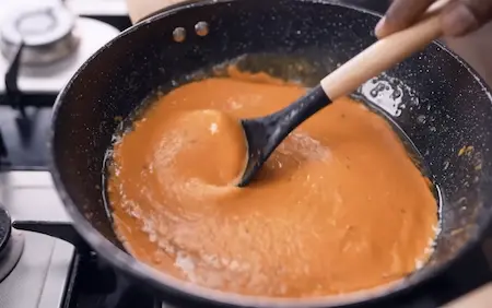 Step 5: bhunao of masala for Dhaba Style Matar Paneer