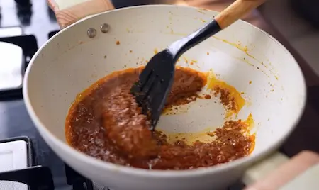 Step 5: cooking onion tomato masala for Halwai Style Chole Paneer Recipe gravy