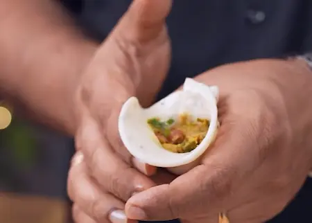 Step 3: Filled and sealed Mini Singara ready for frying