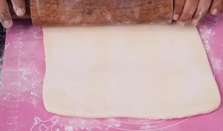 Step 5: laminating dough for Canteen Style Paneer Puff