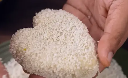 Step 7: coating and shallow frying tikkis for Street-Style Chole Pattice