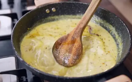 Step 5: cooking mustard kadhi for Cauliflower Mustard Kadhi Recipe