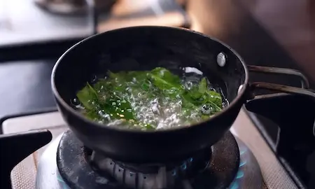 Step 9: preparing tempering for Soft & Spongy Market Style Khaman Dhokla Recipe