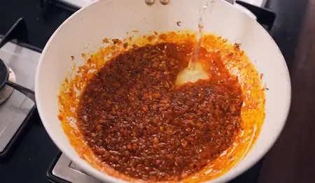 Step 4: Adding and cooking dry masalas for Bhujia Shing Ki Sabzi