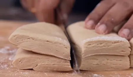 Step 3: portioning dough for Paneer Matar Kulcha