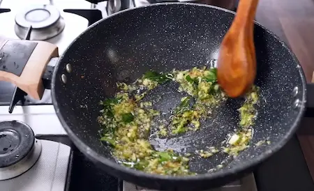 Step 7: starting amti masala base for Amti & Suran Kaap