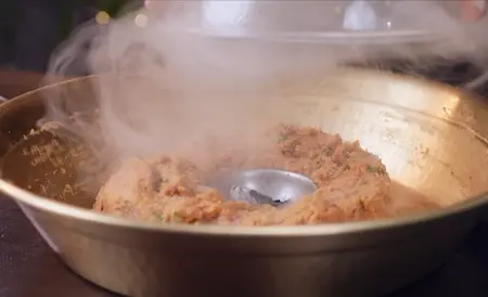 Step 2: Dhungar coal smoke method for Afghani Malai Chicken Seekh