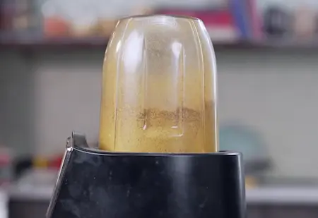 Step 1: Preparing coarse achari masala for Achari Dal with dry red chillies, saunf, ajwain and mustard seeds