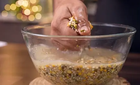 Step 1: soaking grains and lentils for Sardiyo Wali Special Khichdi