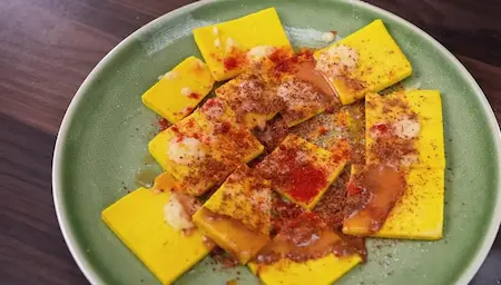 Step 3: marinating suran slices for Amti & Suran Kaap