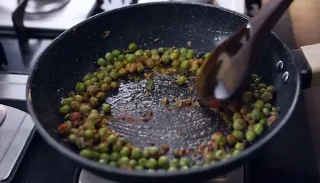 Step 1: Adding turmeric, coriander and red chilli powder for Mini Singara