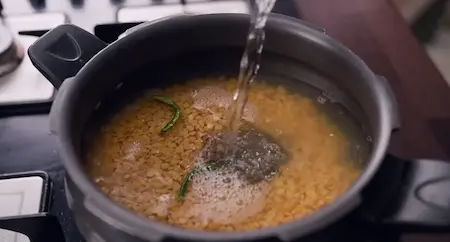 Step 1: Pressure cooking toor dal for Burhanpuri Dal recipe