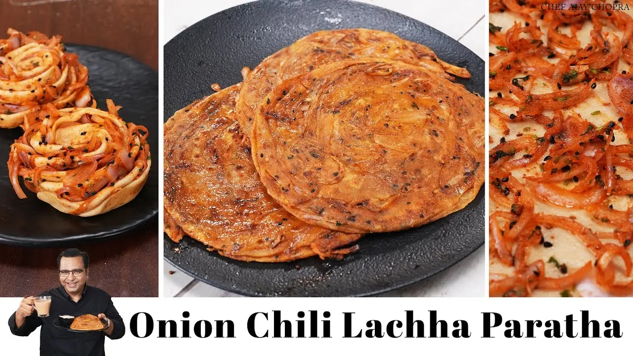 Onion Laccha Paratha | Onion Chilli Paratha