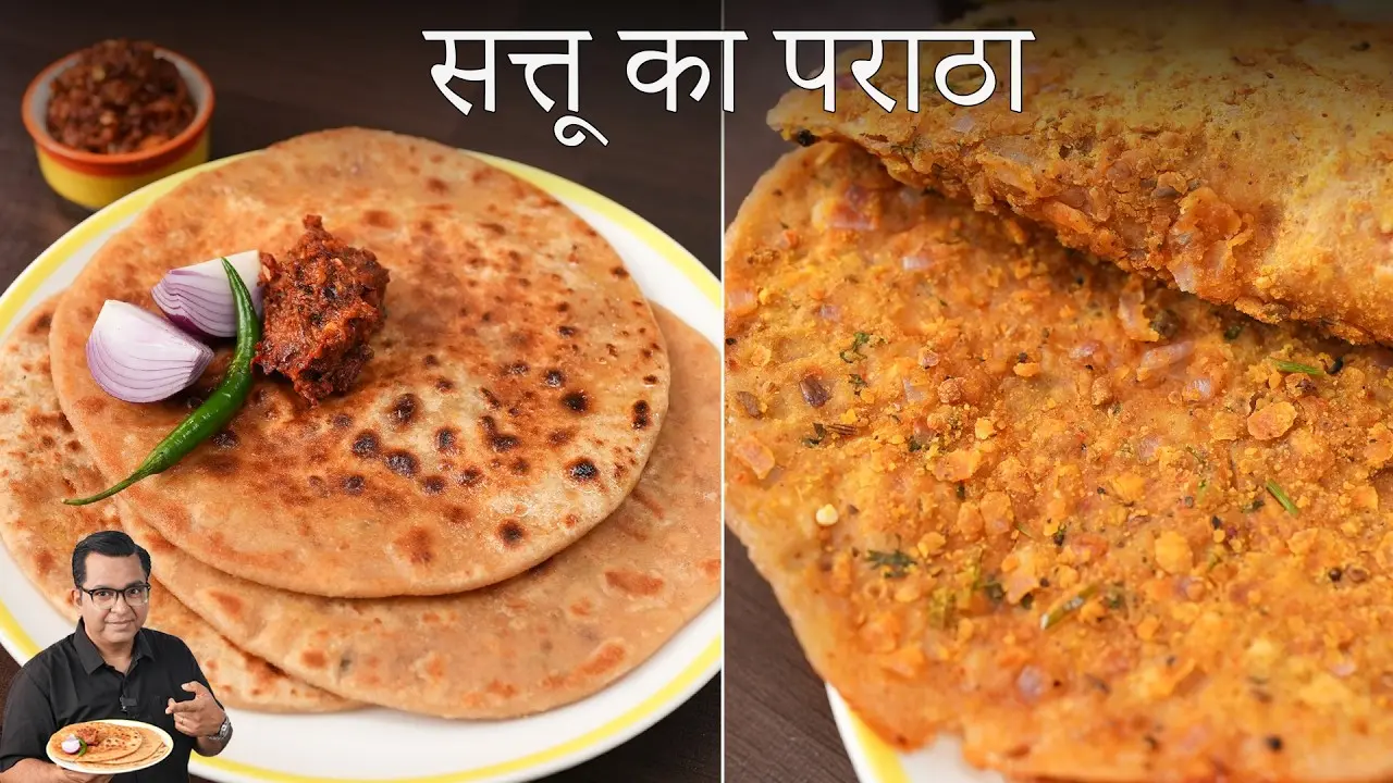 Sattu Ka Paratha & Garlic Chutney